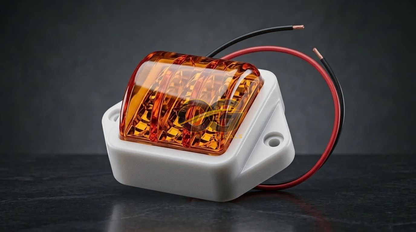 Amber marker light with white base