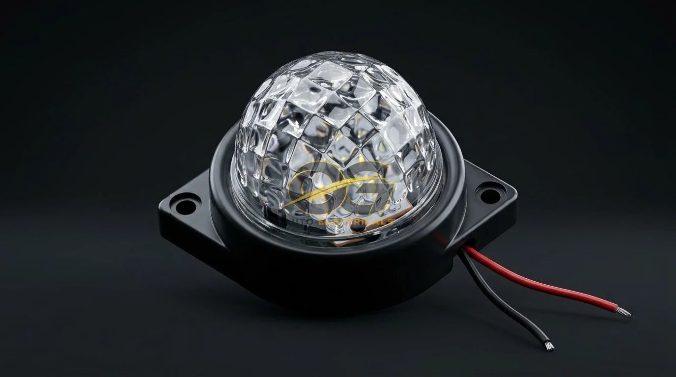 Clear dome marker light with black base